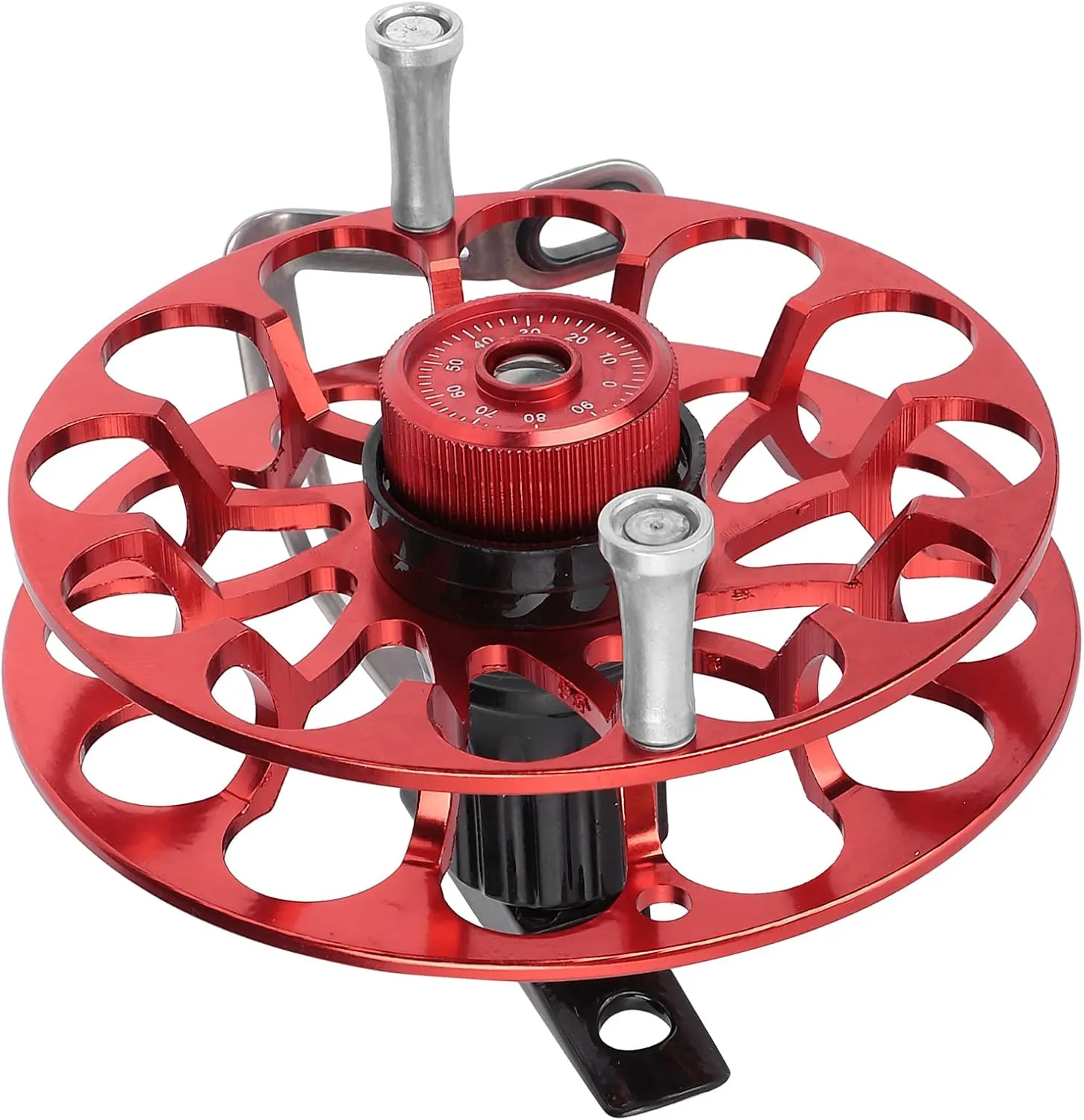 Topyond Fishing Wind Fire Wheel,Fishing Gear Fishing Reel Portable Multifunction Allmetal Spinning Wind Fire Wheel(Blue) (Red)