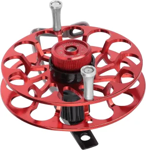 Topyond Fishing Wind Fire Wheel,Fishing Gear Fishing Reel Portable Multifunction Allmetal Spinning Wind Fire Wheel(Blue) (Red)