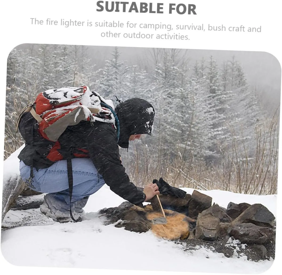 Toyvian 5sets Jute Fire Starters Essential Survival Accessory for Camping Hiking BBQ Outdoor Cooking Easy to Use Suitable for All Weather Conditions 3pcs*5