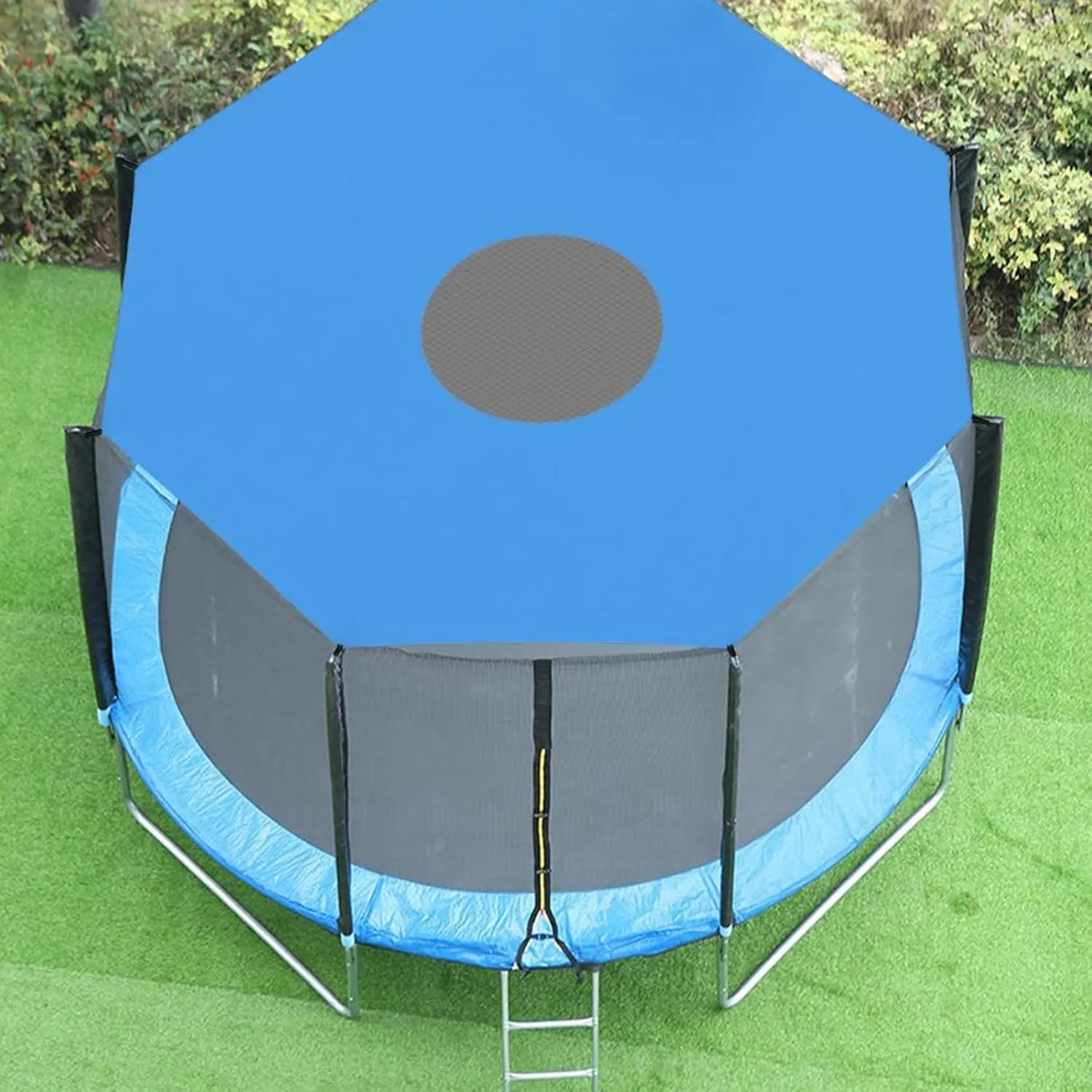 Trampoline Cover Fit for 14ft with 8 Poles, Anti-UV Oxford Cloth Trampoline Shade Cover with Mesh Skylight, Easy to Install Trampoline Canopy for Outdoor Backyard Playground, Trampoline Cover