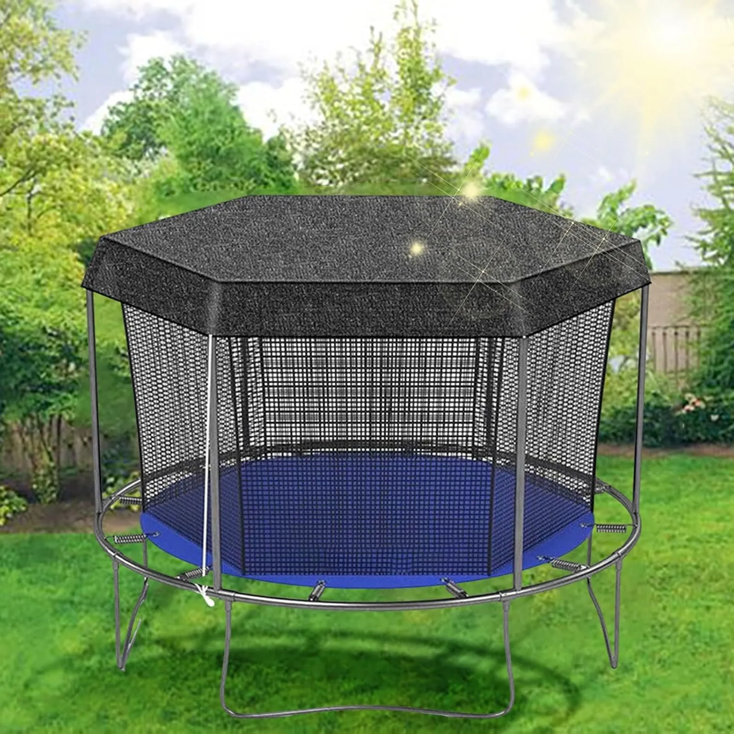 Trampoline Shade Cover 6 and 8 Feet, Sun-Protection Trampolines Canopy, Tear and Weather Trampoline Protective Waterproof Cover, UV Trampolines Sunshade Accessories.