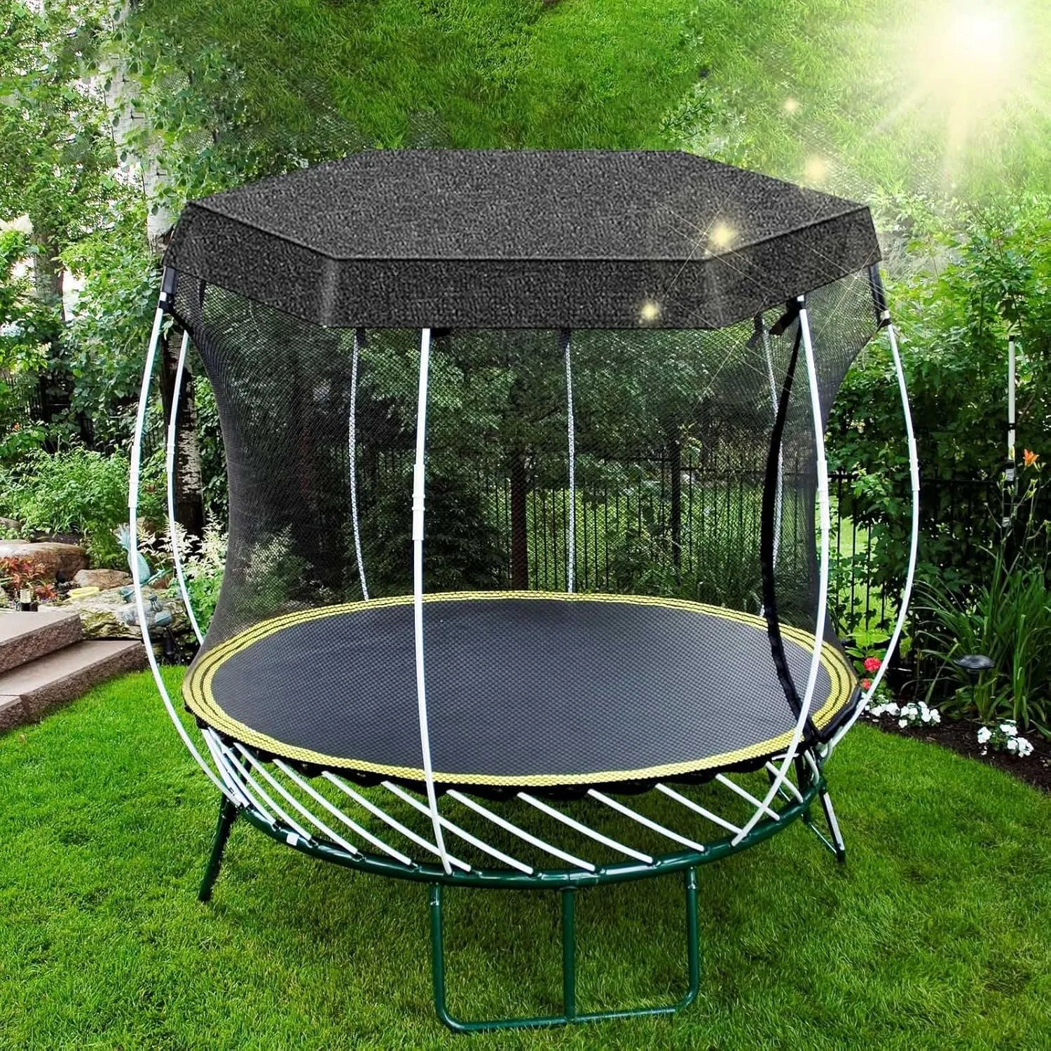 Trampoline Shade Cover 6 and 8 Feet, Sun-Protection Trampolines Canopy, Tear and Weather Trampoline Protective Waterproof Cover, UV Trampolines Sunshade Accessories.