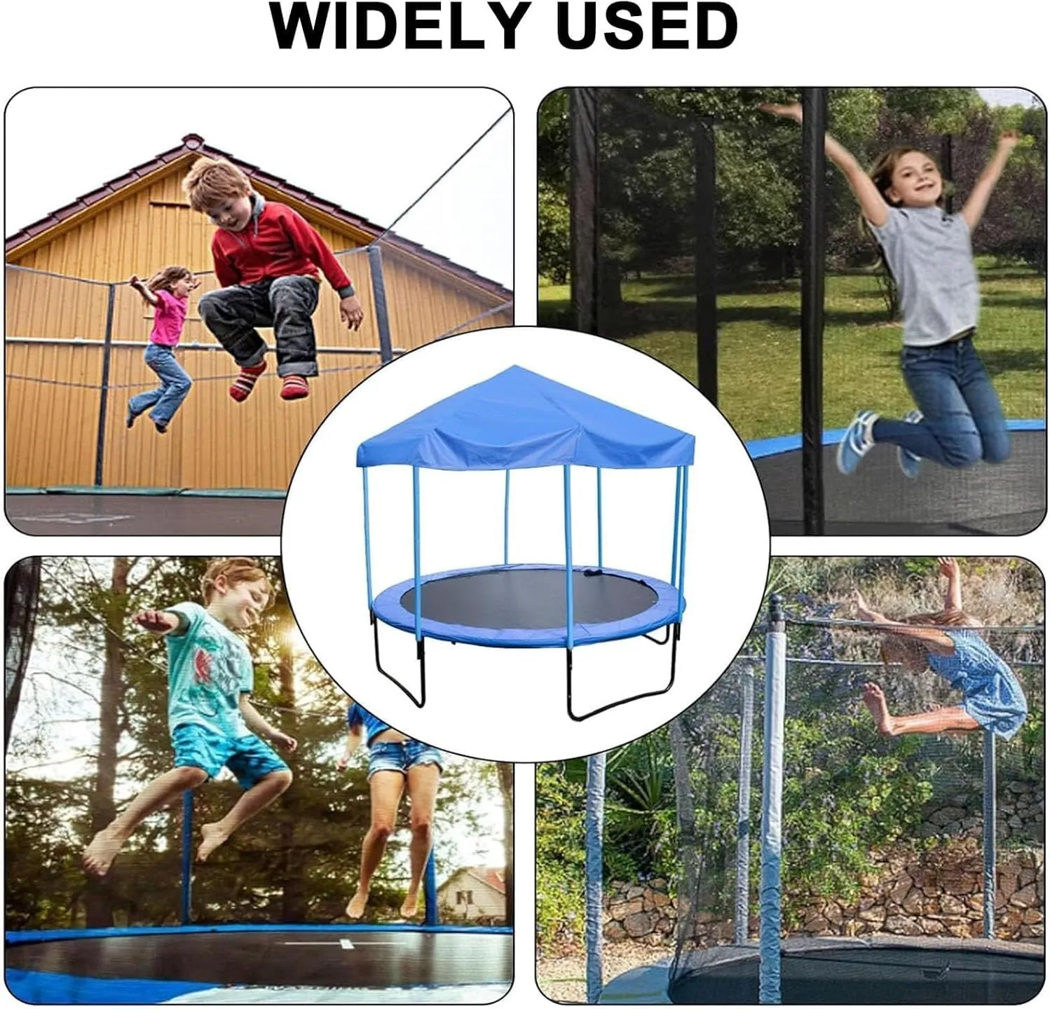Trampoline Shade Cover 6 and 8 Feet, Sun-Protection Trampolines Canopy, Tear and Weather Trampoline Protective Waterproof Cover, UV Trampolines Sunshade Accessories.