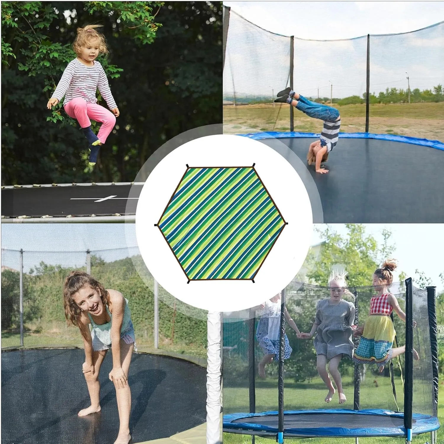 Trampoline Sunshade,Waterproof UV Protection Trampoline Tent Cover,Tear Resistant&Soft Outdoor Sun Protection Cover,Backyard Garden Use,All Season- 6ft-15ft