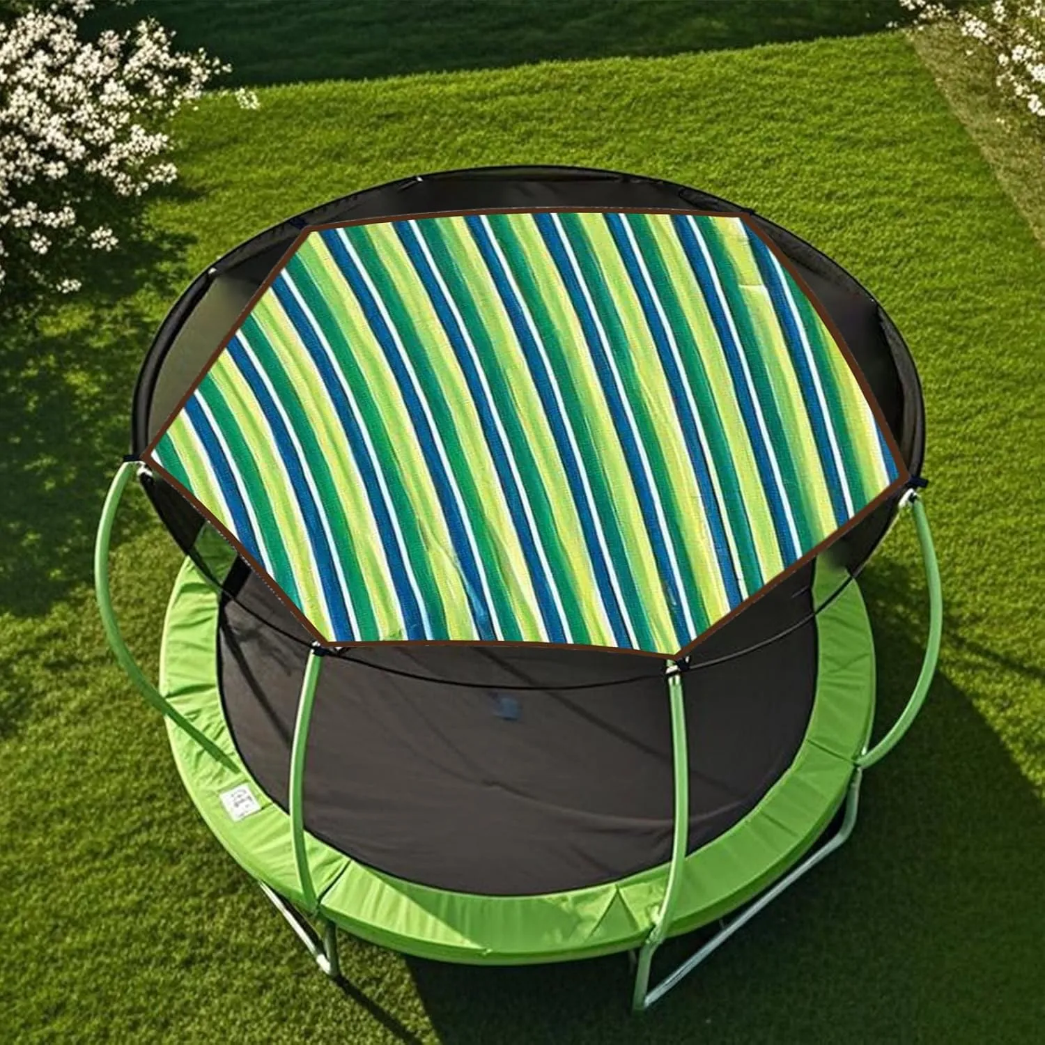Trampoline Sunshade,Waterproof UV Protection Trampoline Tent Cover,Tear Resistant&Soft Outdoor Sun Protection Cover,Backyard Garden Use,All Season- 6ft-15ft