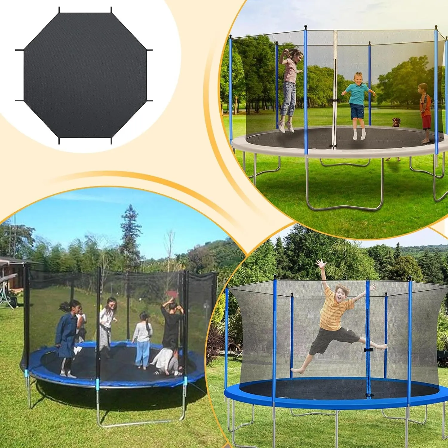 Trampoline Tent Cover,Waterproof Trampoline Top Shade Cover | Waterproof Sunshade Easy to Install Replacement Part for Garden, Backyard & Playground