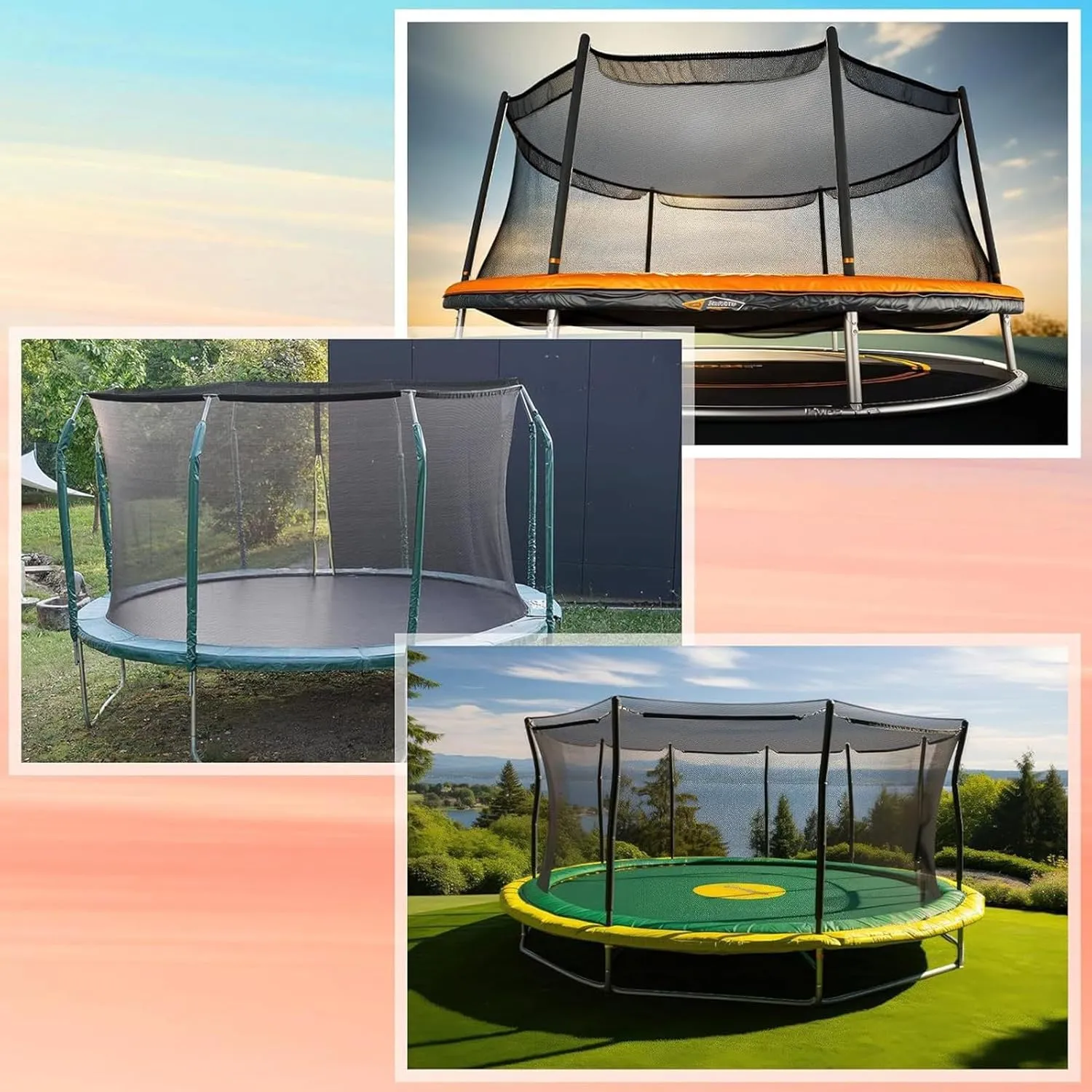 Trampoline Tent Cover,Waterproof Trampoline Top Shade Cover | Waterproof Sunshade Easy to Install Replacement Part for Garden, Backyard & Playground