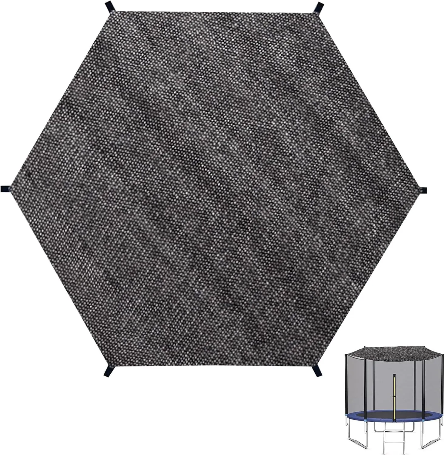 Trampoline Top Shade Cover, 6ft 8ft 10ft 12ft Outdoor Trampoline Cover, Sun Protection Net, Easy to Install, Sun Shade Cover for Trampolines, UV & Leaves Resistant Trampoline Canopy (10ft 6 Poles)