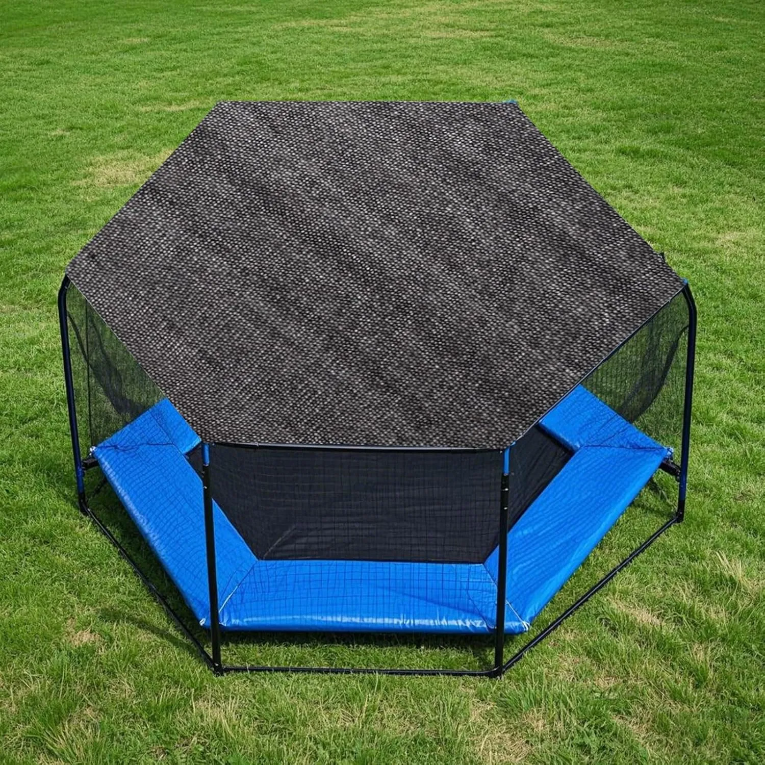 Trampoline Top Shade Cover, 6ft 8ft 10ft 12ft Outdoor Trampoline Cover, Sun Protection Net, Easy to Install, Sun Shade Cover for Trampolines, UV & Leaves Resistant Trampoline Canopy (10ft 6 Poles)