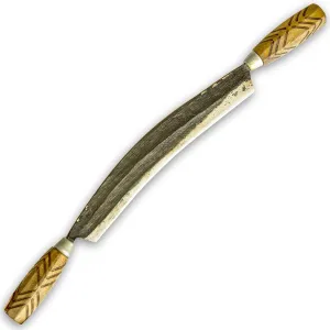 Tree Draw Knife 10"Hand-Forged Curved Draw Shave Knife Debarking Tool-Wood Scraper for Woodworking Tool Bark Peeling Wood Shaver Tool (Curved-10 ")