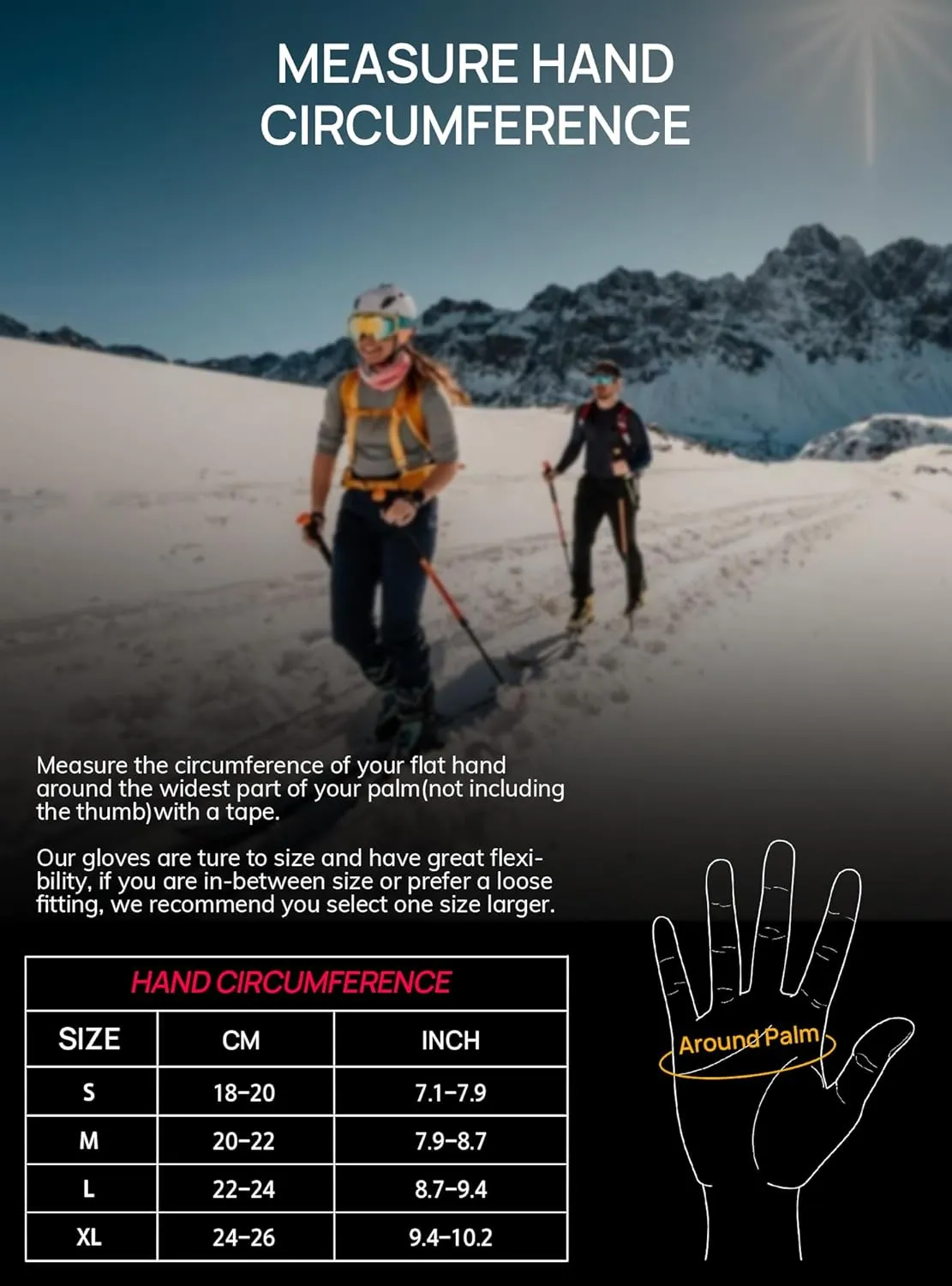 TRENDOUX Winter Gloves for Men Snowboard: 3M Thinsulate -20℉ Windproof Warm Insulated Women Snow Glove with Touchscreen Anti-Slip for Skiing Work Driving Riding