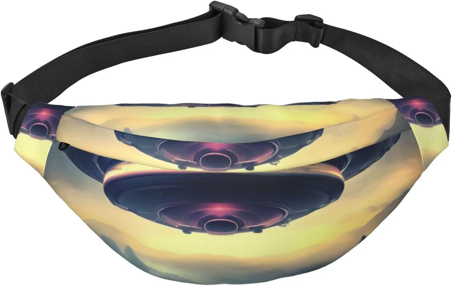 Ufo Landing Men'S And Women'S Waist Pack, Crossbody Bag With Adjustable Belt For Running, Traveling, Sports, Hiking