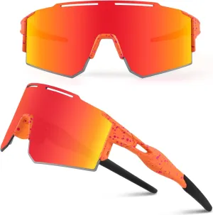 Ukoly Cycling Sunglasses for Men Women with 3 Interchangeable Lenses, Polarized Sports Sunglasses, Baseball Sunglasses