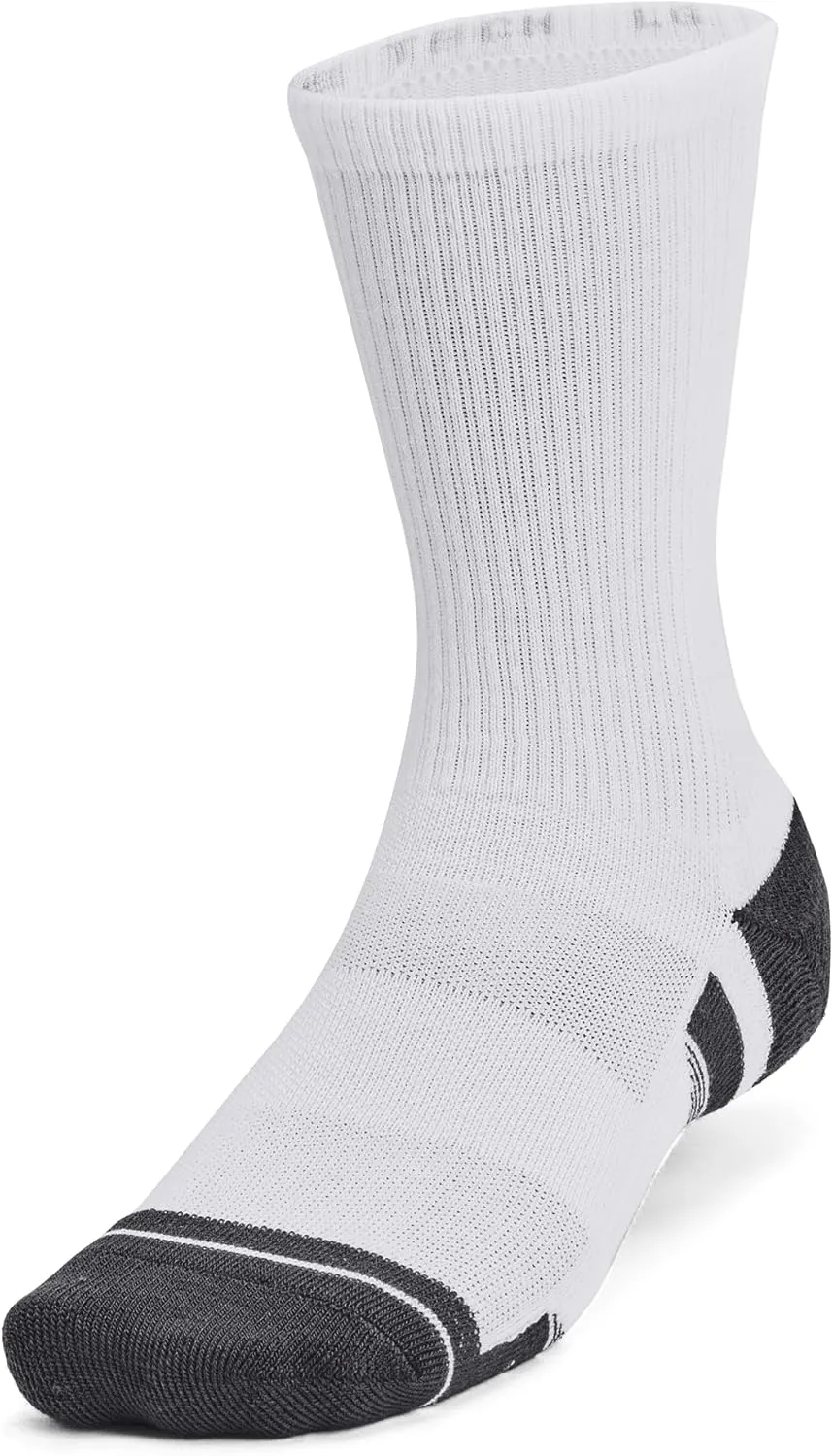 Under Armour Performance Tech Unisex Sports Crew Socks Black (3 Pack)
