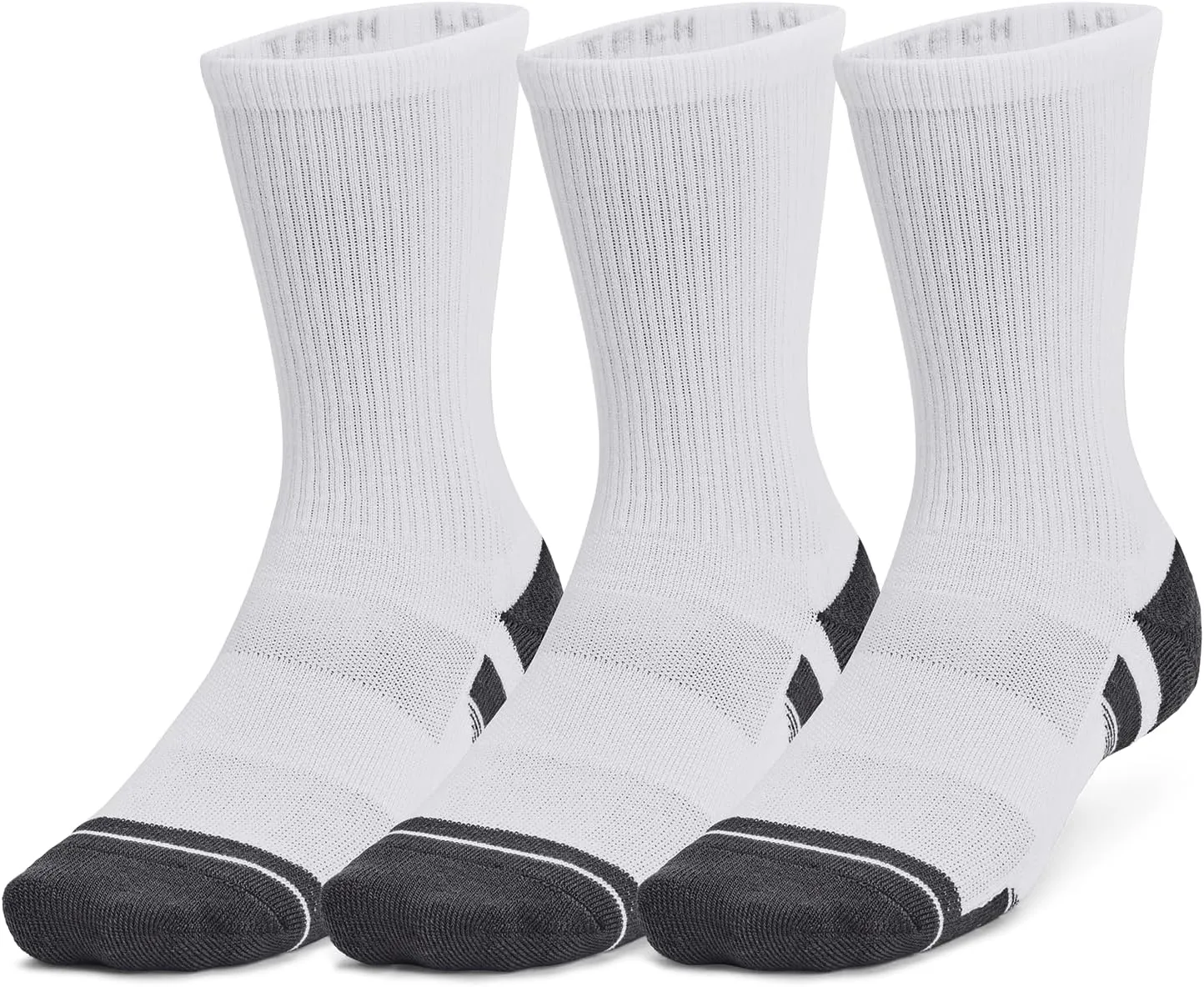 Under Armour Performance Tech Unisex Sports Crew Socks Black (3 Pack)