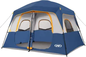 UNP 2/4/6/8 Person Tent, Portable Cabin Tent, Camping Tent 4-Person Easy Set Up, Waterproof with Top Rainfly for Outdoor Camping/Hiking