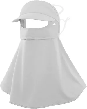 UPF 50  Sun Hat for Golf Cycling Trekking Sports, UV Protective Visor Headwear, Summer Outdoor Face Mask Cover Detachable