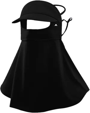 UPF 50  Sun Hat for Golf Cycling Trekking Sports, UV Protective Visor Headwear, Summer Outdoor Face Mask Cover Detachable