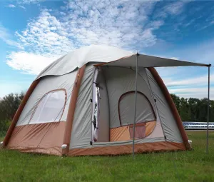 Upgrade Inflatable Camping Tent with Pump, Easy Setup 4 Season Glamping Tent, 2-4 Persons Waterproof Windproof Outdoor Self-Supporting Air Tent-7.8FT x 7.8FT x 5.6FT