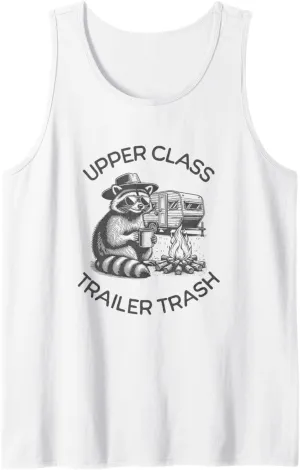 Upper-Class Trailer Trash Western Raccoon With A Cowboy Hat Tank Top