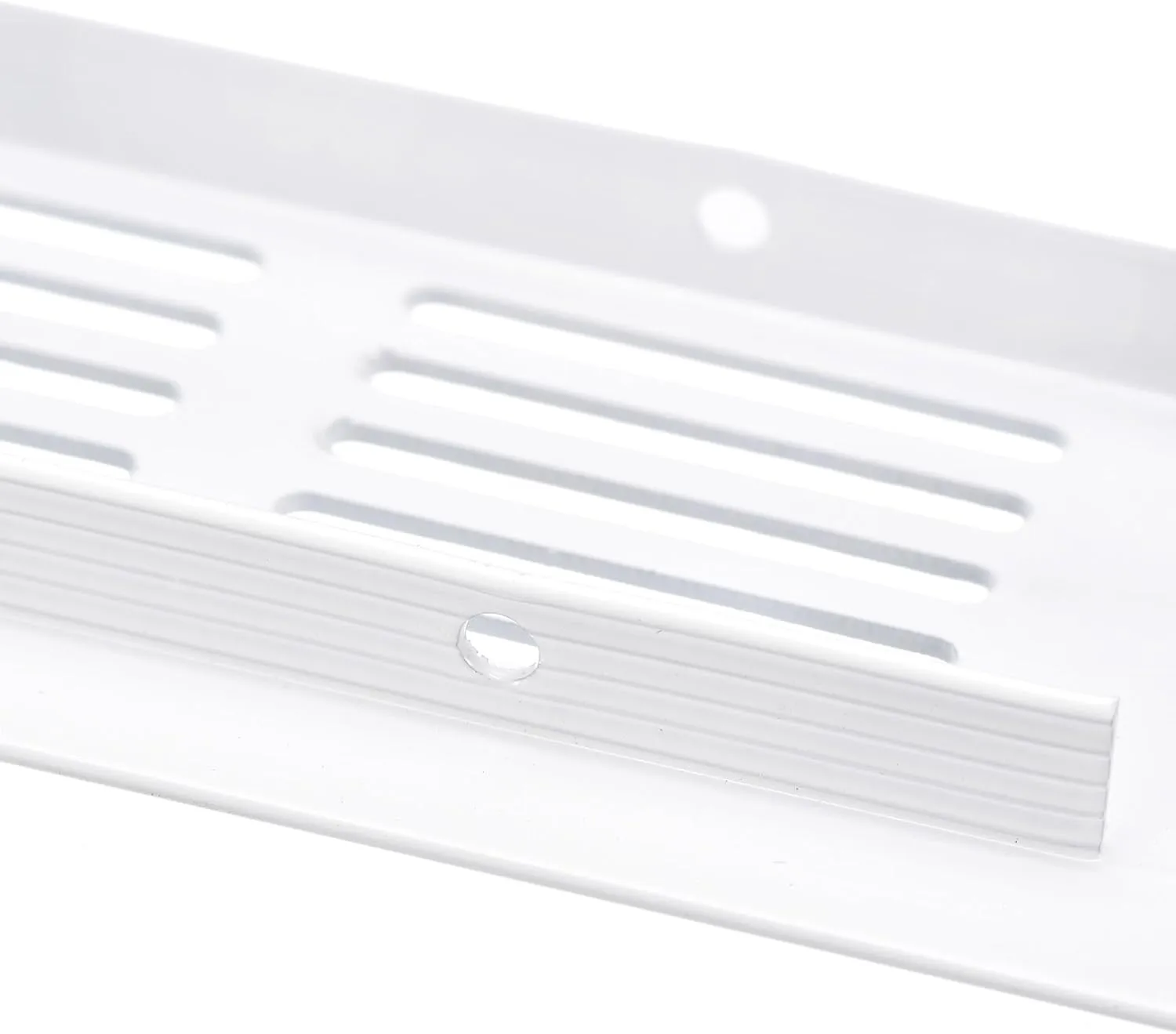 uxcell Air Vents Cover, 2Pcs 600 x 50mm - Aluminum Alloy Mesh Air Return Vent Cover, Rectangle Louvered Ventilation Grille for Shoe Cabinet Wardrobe (White)