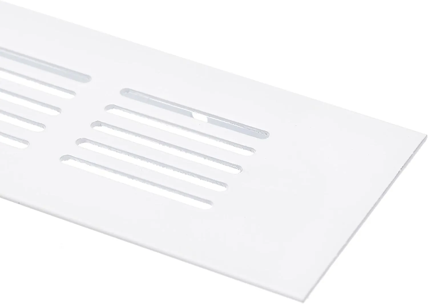 uxcell Air Vents Cover, 2Pcs 600 x 50mm - Aluminum Alloy Mesh Air Return Vent Cover, Rectangle Louvered Ventilation Grille for Shoe Cabinet Wardrobe (White)