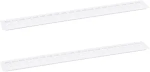 uxcell Air Vents Cover, 2Pcs 800 x 100mm - Aluminum Alloy Mesh Air Return Vent Cover, Rectangle Louvered Ventilation Grille for Shoe Cabinet Wardrobe (White)