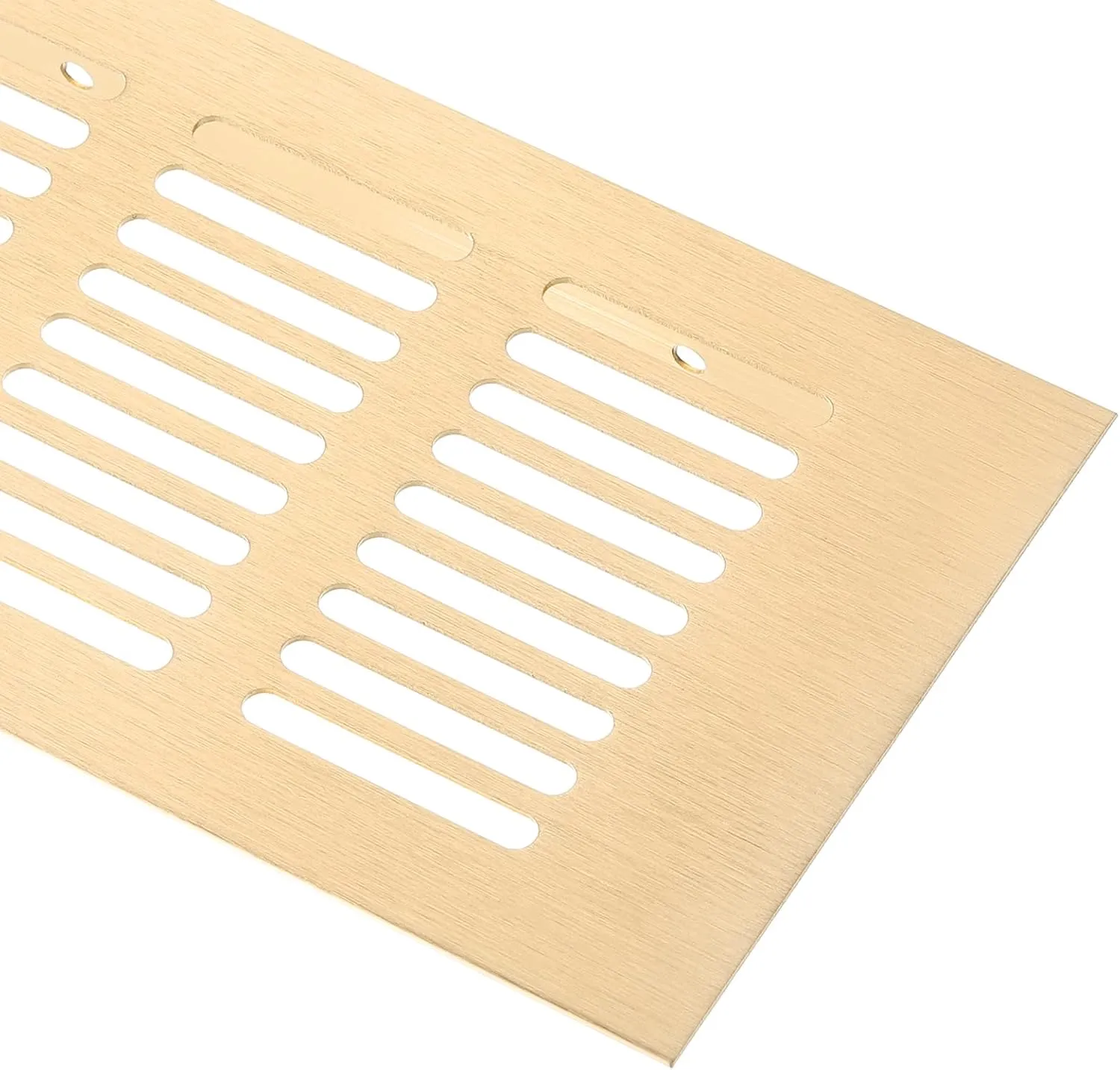uxcell Air Vents Cover, 4Pcs 300 x 80mm - Aluminum Alloy Mesh Air Return Vent Cover, Rectangle Louvered Ventilation Grille for Shoe Cabinet Wardrobe (Gold)