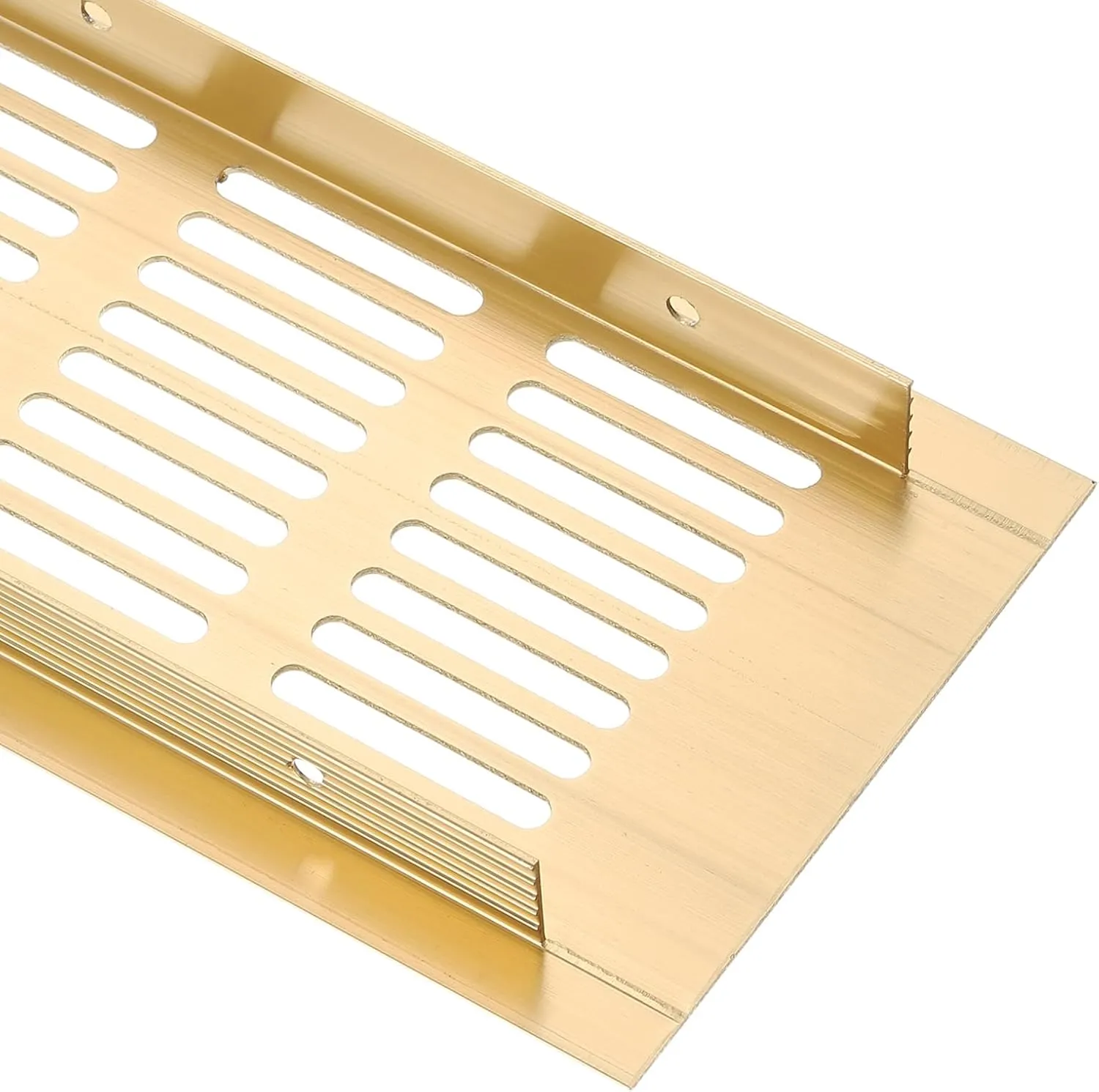 uxcell Air Vents Cover, 4Pcs 300 x 80mm - Aluminum Alloy Mesh Air Return Vent Cover, Rectangle Louvered Ventilation Grille for Shoe Cabinet Wardrobe (Gold)