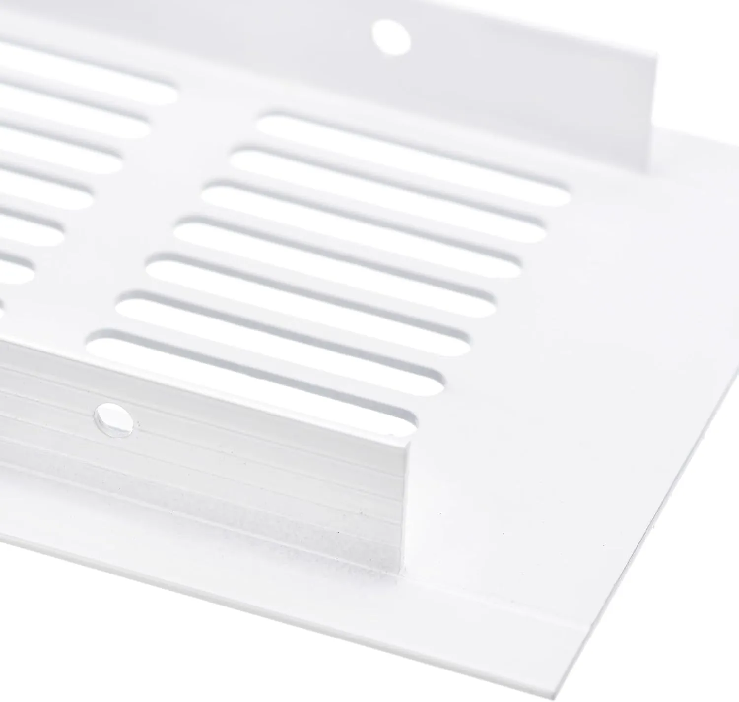 uxcell Air Vents Cover, 4Pcs 400 x 80mm - Aluminum Alloy Mesh Air Return Vent Cover, Rectangle Louvered Ventilation Grille for Shoe Cabinet Wardrobe (White)