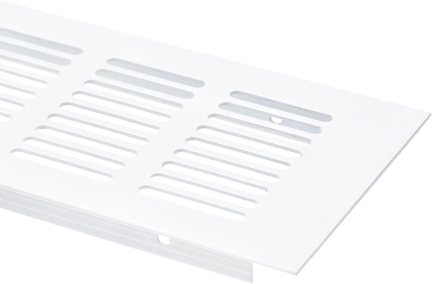 uxcell Air Vents Cover, 4Pcs 400 x 80mm - Aluminum Alloy Mesh Air Return Vent Cover, Rectangle Louvered Ventilation Grille for Shoe Cabinet Wardrobe (White)