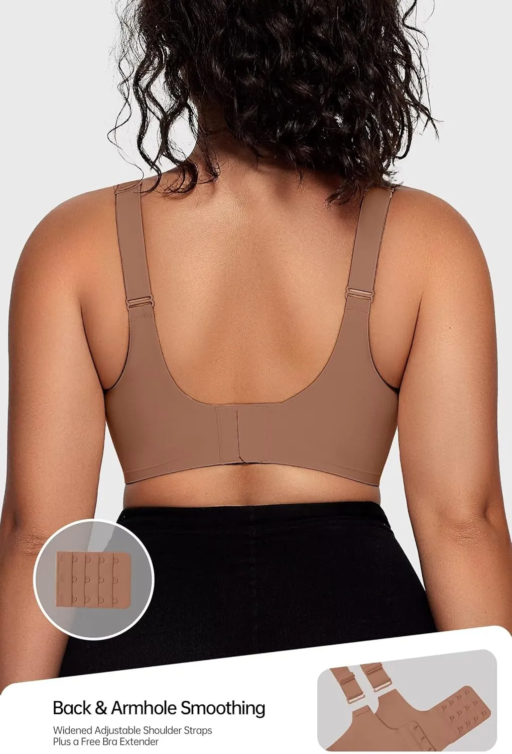 Vertvie Wireless Bras for Women No Underwire Supportive Mesh Crossover Bra Seamless Push Up Full Coverage Everyday Bralettes