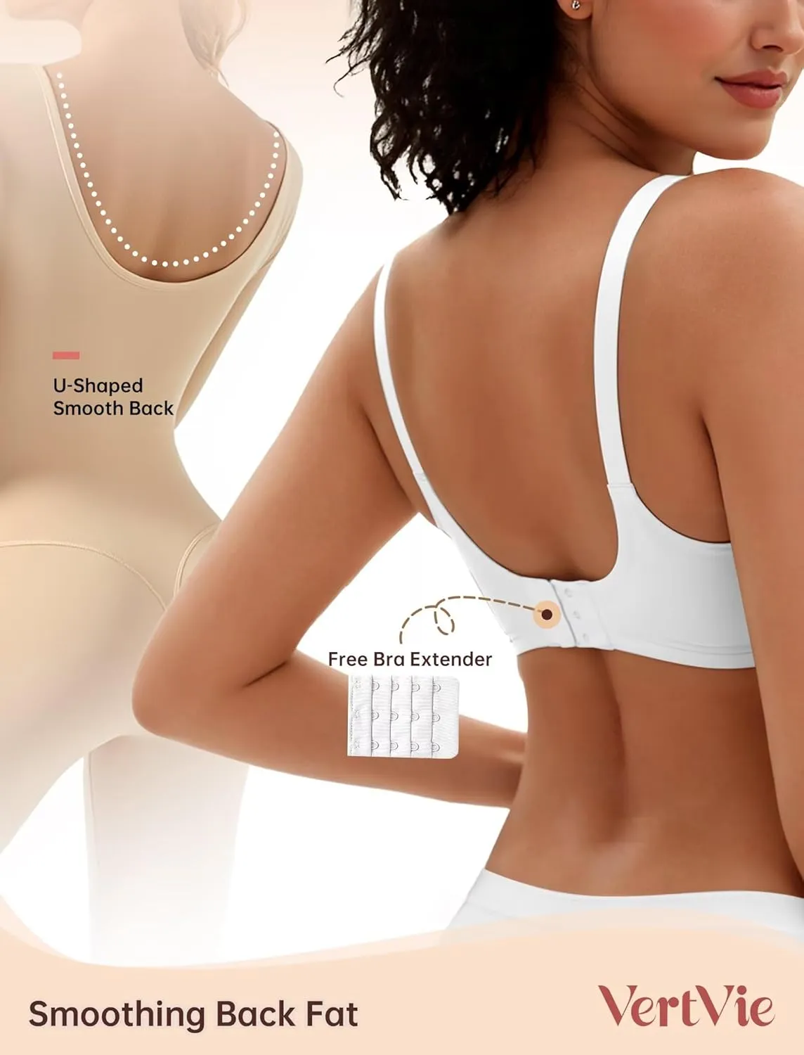Vertvie Womens Wireless Bras No Underwire Push Up Bra Seamless Supportive Full Coverage Everyday Bras Regular and Plus Size