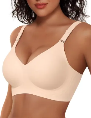 Vertvie Womens Wireless Bras No Underwire Push Up Bra Seamless Supportive Full Coverage Everyday Bras Regular and Plus Size