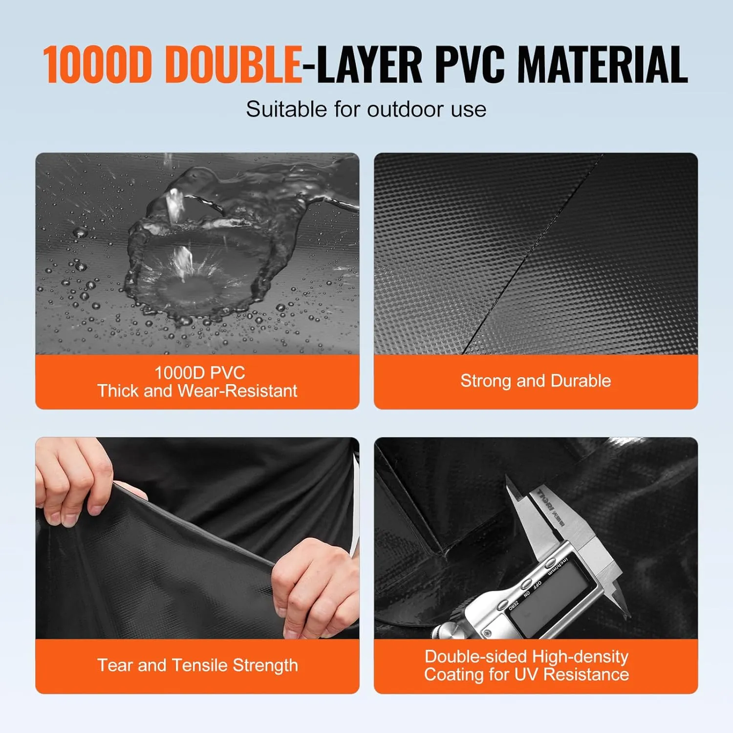 VEVOR 240L/63.4 Gallon Water Storage Bladder, Portable RV Water Tank, 1000D PVC Collapsible Water Storage Containers, Soft Water Storage Bag, Water Bladder, Fire Prevention, Camping, Emergency Water