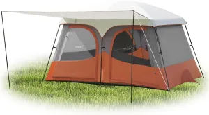Vidalido Tents，3-4 Person Camping Tent with Extended Vestibule，Weather Resistant Family Tents with Breathable Mesh Windows，Easy Install Waterproof Outdoor Tent for Backpacking and Camping Hiking