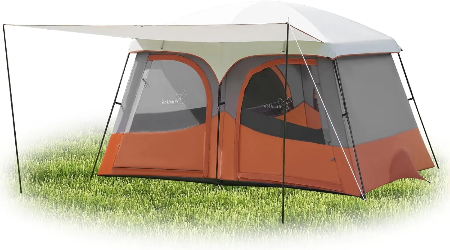 Vidalido Tents，3-4 Person Camping Tent with Extended Vestibule，Weather Resistant Family Tents with Breathable Mesh Windows，Easy Install Waterproof Outdoor Tent for Backpacking and Camping Hiking