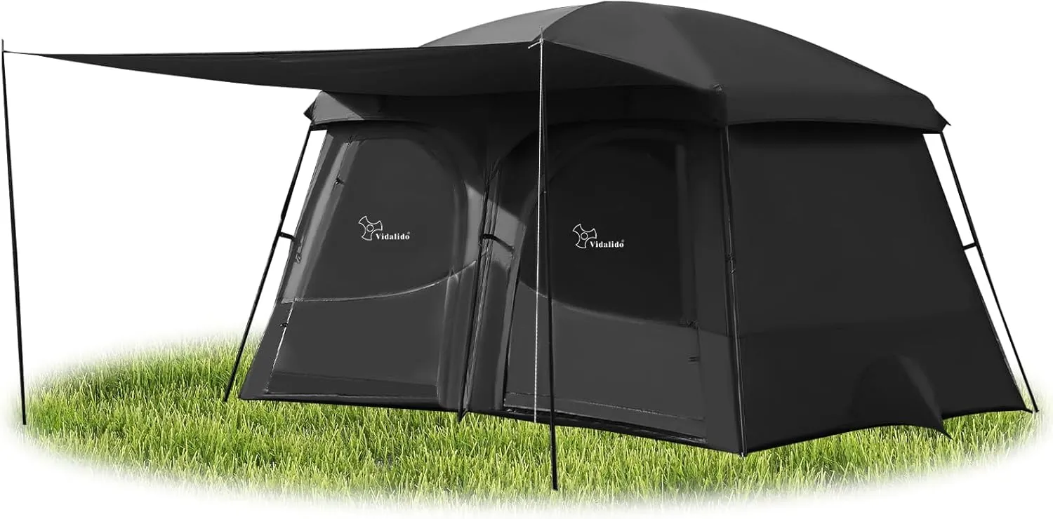 Vidalido Tents，3-4 Person Camping Tent with Extended Vestibule，Weather Resistant Family Tents with Breathable Mesh Windows，Easy Install Waterproof Outdoor Tent for Backpacking and Camping Hiking