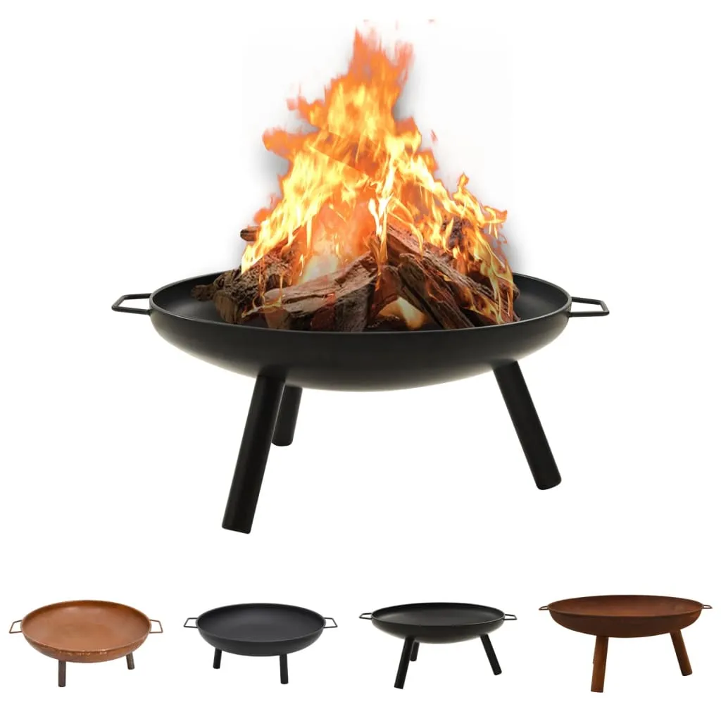 vidaXL Fire Pit Fireplace for Camping Picnic Firebowl Outdoor Patio Steel