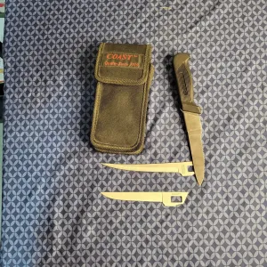 Vintage Coast 3 Blade Interchangeable Fillet Knife Set with Sheath USED