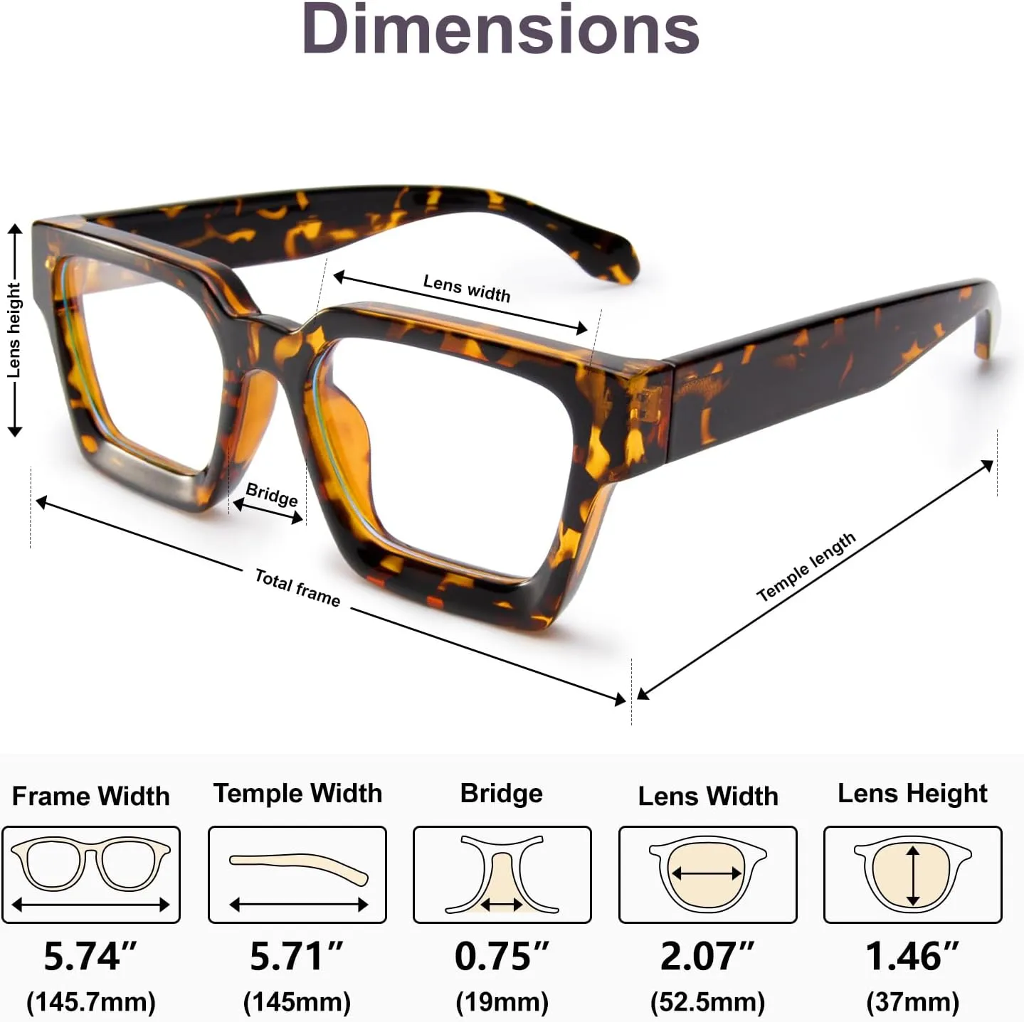 VISOONE Blue Light Blocking Glasses with TR90 Rectangle Frame and Chic Preppy Look for Women Men RIVER