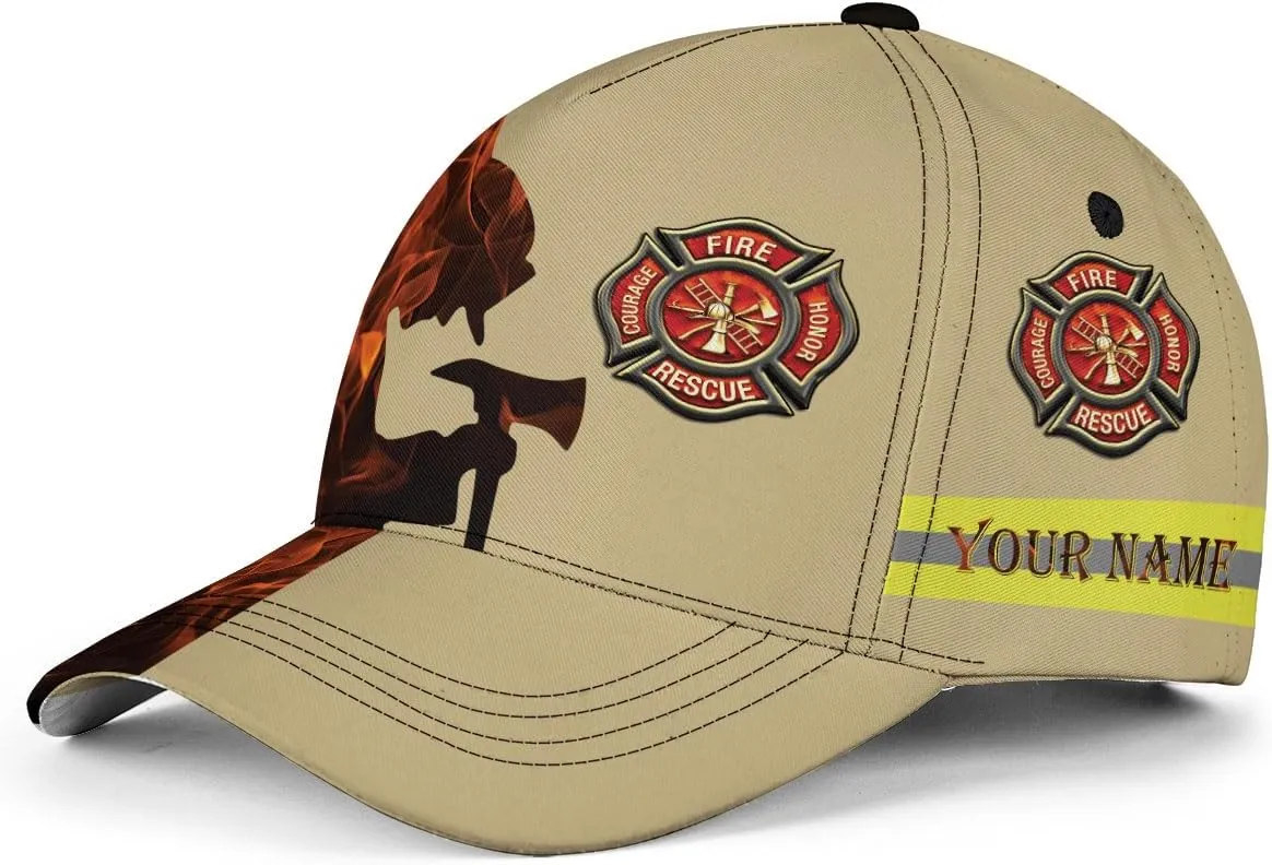 Vybonz Personalized Firefighter Baseball Caps, Firefighter Hats, Fire Department Hat, Fireman Cap Red Black Line Trucker Hats