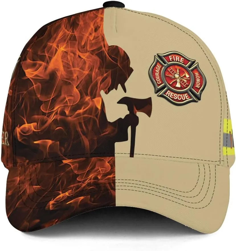 Vybonz Personalized Firefighter Baseball Caps, Firefighter Hats, Fire Department Hat, Fireman Cap Red Black Line Trucker Hats