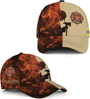 Vybonz Personalized Firefighter Baseball Caps, Firefighter Hats, Fire Department Hat, Fireman Cap Red Black Line Trucker Hats