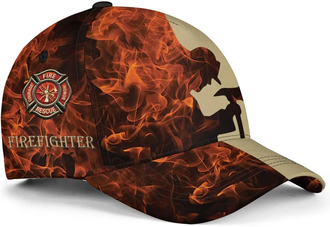 Vybonz Personalized Firefighter Baseball Caps, Firefighter Hats, Fire Department Hat, Fireman Cap Red Black Line Trucker Hats