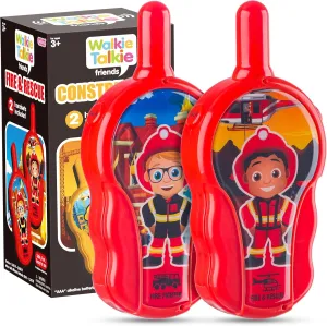 Walkie Talkies for Kids - Walkie Talkie Toys Gifts for 4 5 6 7 8 Year Old Girls Boys Long Range Fire & Rescue Walkie Talkies for Christmas Birthday Easter Gifts Indoor Outside Games Red