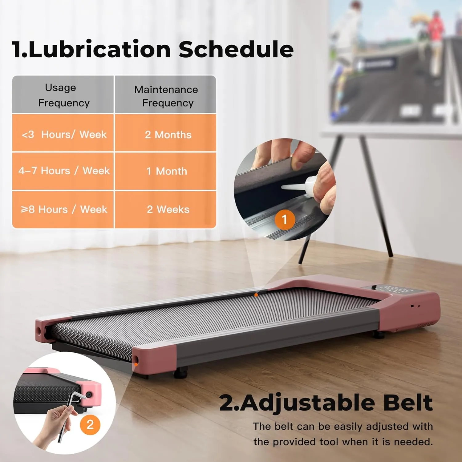 Walking Pad Treadmill, Under Desk Treadmill for Home Office,3 in 1 Treadmills for Home with Remote Control, Walking Jogging Machine with 300 lbs Weight Capacity in LED Display, No Assembly