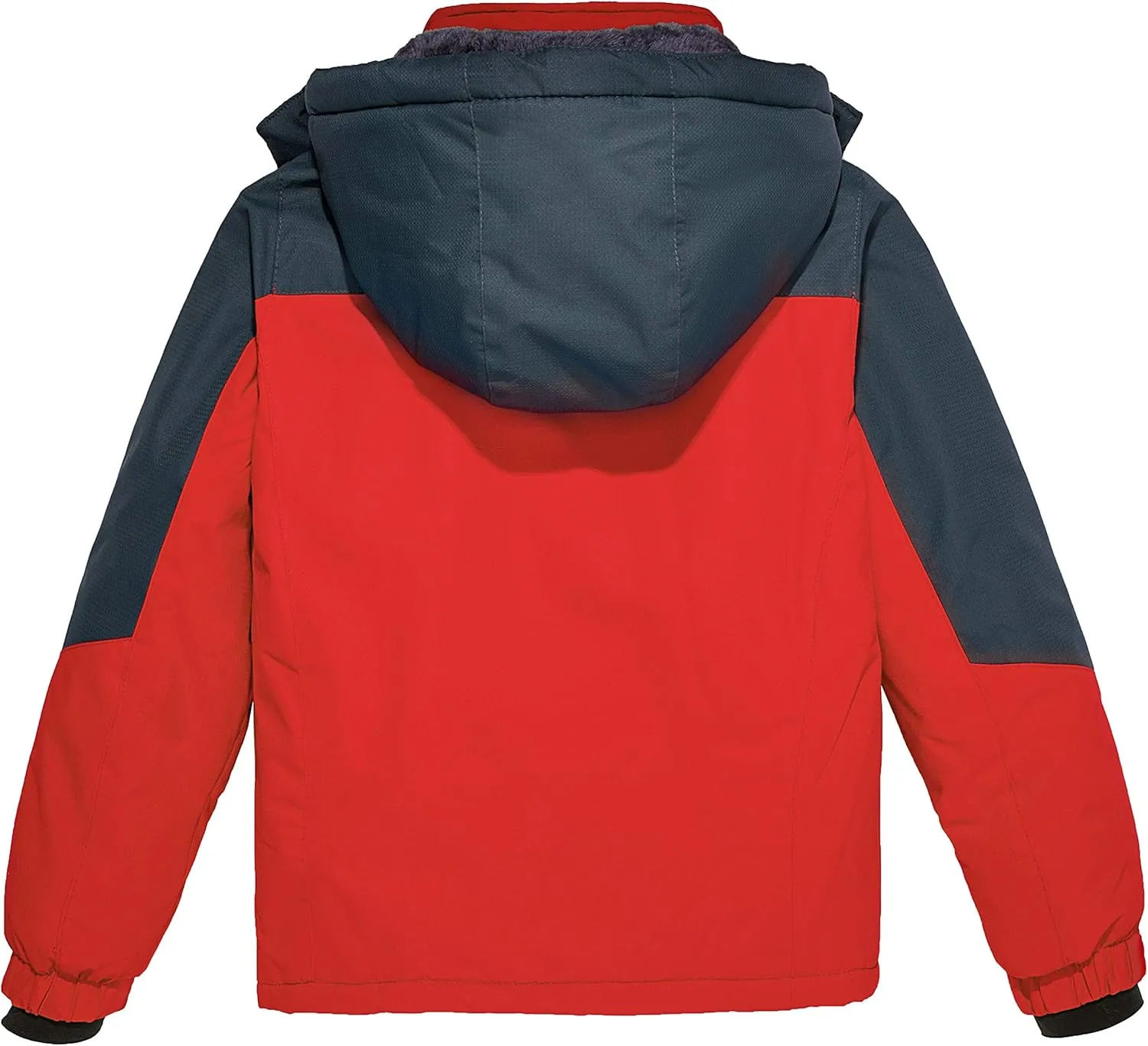 Wantdo Boy's Waterproof Ski Jacket Fleece Snowboarding Jackets Warm Thick Winter Coat Hooded Raincoats