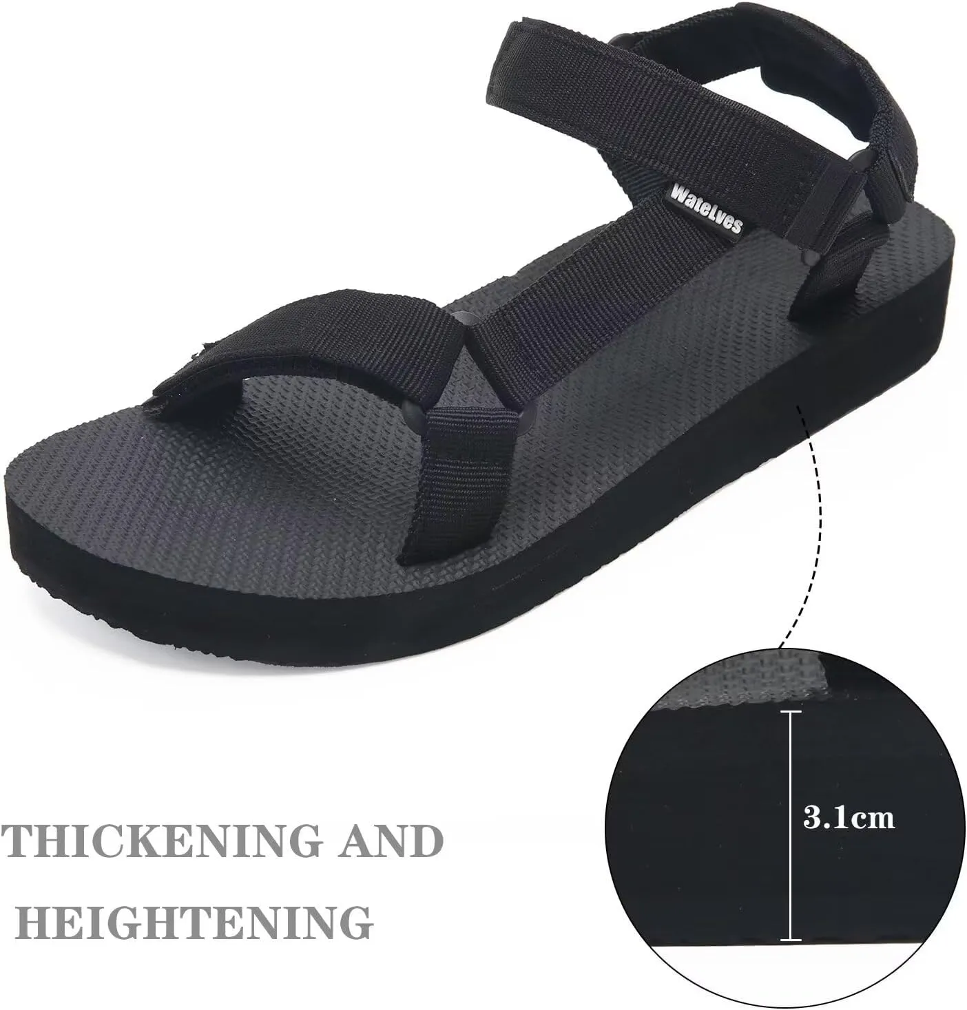 WateLves Womens-Sport-Sandals Outdoor Hiking Sandals with-Arch-Support Comfortable Webbing-Water-Athletic Beach-Sandals for Travel-Walking-Trekking-Camping