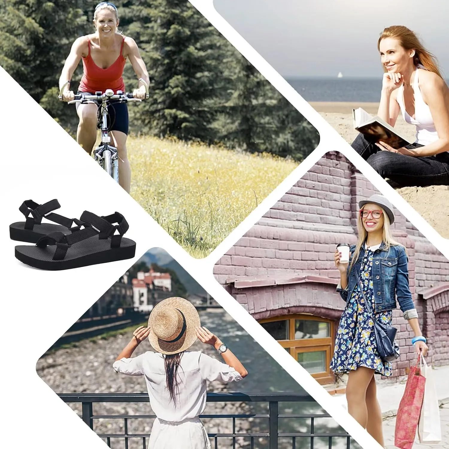 WateLves Womens-Sport-Sandals Outdoor Hiking Sandals with-Arch-Support Comfortable Webbing-Water-Athletic Beach-Sandals for Travel-Walking-Trekking-Camping